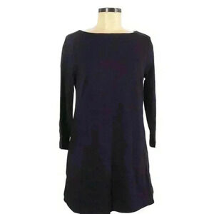 J Jill Womens Purple Tunic Ponte Knit Solid 3/4 Sleeve Stretch Dress Size Small